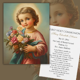 Carte de souvenir de première communion catholique