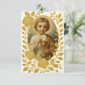 Carte de souvenir de première communion catholique (Debout devant)