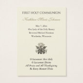 Carte de souvenir de première communion florale (Dos)