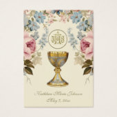 Carte de souvenir de première communion florale (Devant)