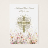 Carte de souvenir de première communion florale (Devant)