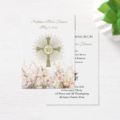 Carte de souvenir de première communion florale (Bureau)
