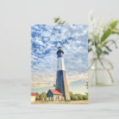 Carte de souvenir du phare coloré Tybee (Debout devant)