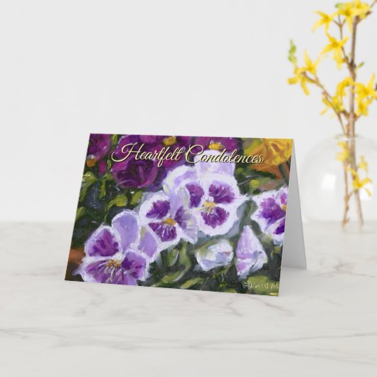 Carte de souvenir et de commémoration Violet Vert (Fleur jaune)