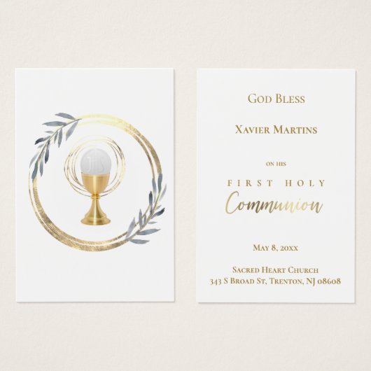 Carte de souvenir feuille bleu poussiéreux de la p (Devant & derrière)