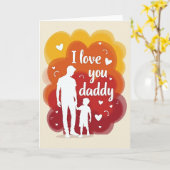 Carte de souvenir Love You Daddy (Fleur jaune)