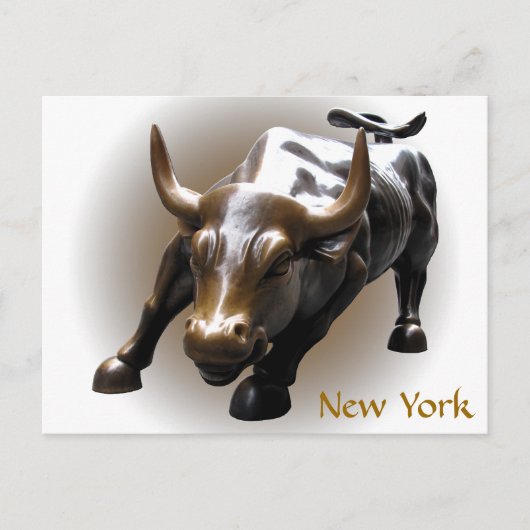 Carte de souvenir New York Postcard Bull Statue NY (Devant)