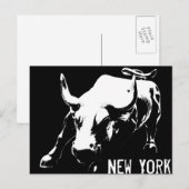 Carte de souvenir New York Postcard Bull Statue NY (Devant / Derrière)