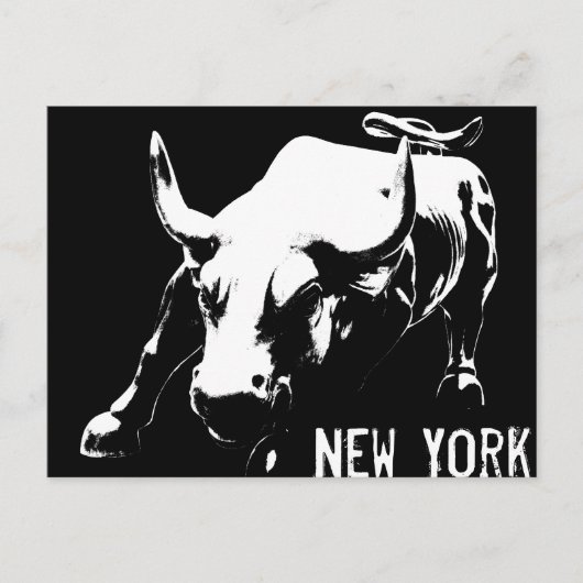 Carte de souvenir New York Postcard Bull Statue NY (Devant)