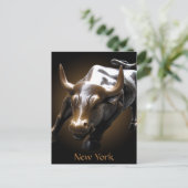 Carte de souvenir New York Postcard Bull Statue NY (Debout devant)