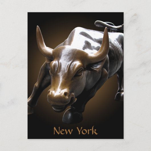 Carte de souvenir New York Postcard Bull Statue NY (Devant)