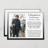 Carte de souvenir pour les funérailles ou les cons (Devant / Derrière)