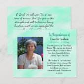 Carte de souvenir pour les funérailles ou les cons (Devant / Derrière)