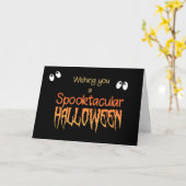 Carte de Spooktacular Halloween avec les yeux (Fleur jaune)