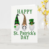 Carte de St Patrick Gnome Pattern Joyeux (Fleur jaune)