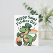 Carte de St Patrick pour enfants avec dinosaure (Debout devant)