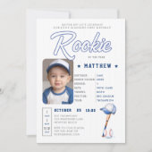 Carte de statistiques de baseball Rookie Photo Boy (Devant)