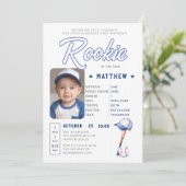 Carte de statistiques de baseball Rookie Photo Boy (Debout devant)