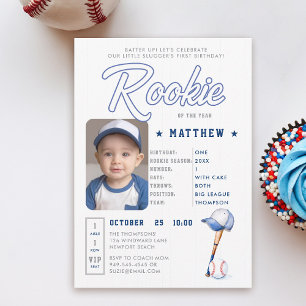Carte de statistiques de baseball Rookie Photo Boy