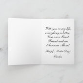 Carte de stepmère merveilleuse pour la fête des mè (Intérieur)