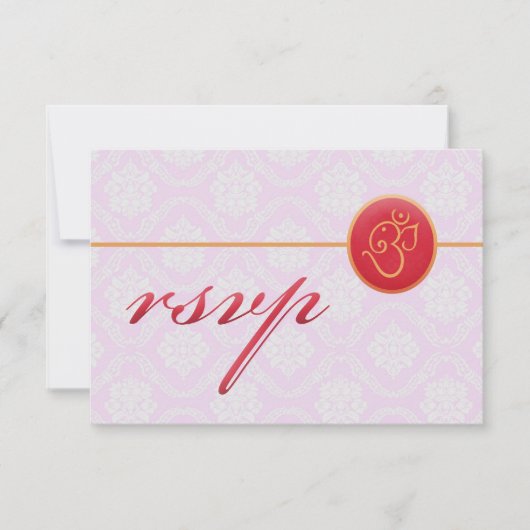 Carte de style indien Mariage RSVP (Devant)