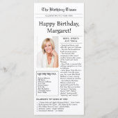 Carte de style menu plat pour 70e anniversaire ave (Devant)