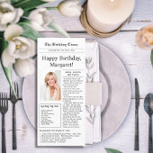 Carte de style menu plat pour 70e anniversaire ave