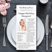 Carte de style menu plat pour 70e anniversaire ave