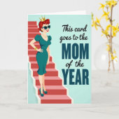 Carte de style rétro pour la mère de l'année (Fleur jaune)
