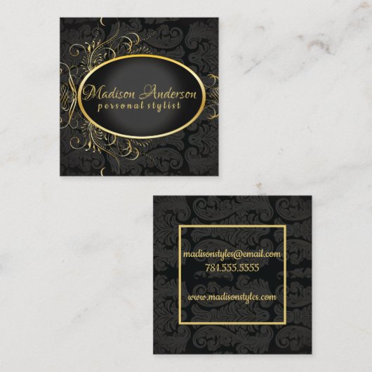 Carte de style Royal Classy en or noir (Devant / Derrière)