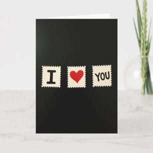 Carte de style timbre « Je t'aime »