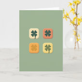 Carte de style vectoriel à carrés d'art de trèfle (Fleur jaune)
