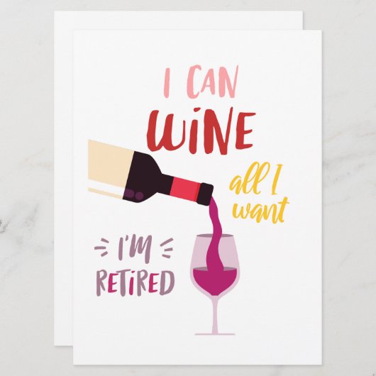 Carte de style vin pour les amis (Devant / Derrière)