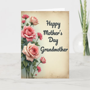Carte de style vintage aux roses florales