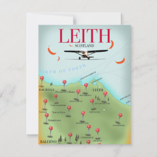 Carte de style vintage de Leith Scotland