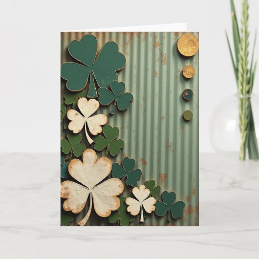 Carte de style vintage Lucky Shamrocks (Devant)