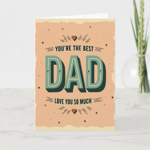 Carte de style vintage pour papa vert menthe