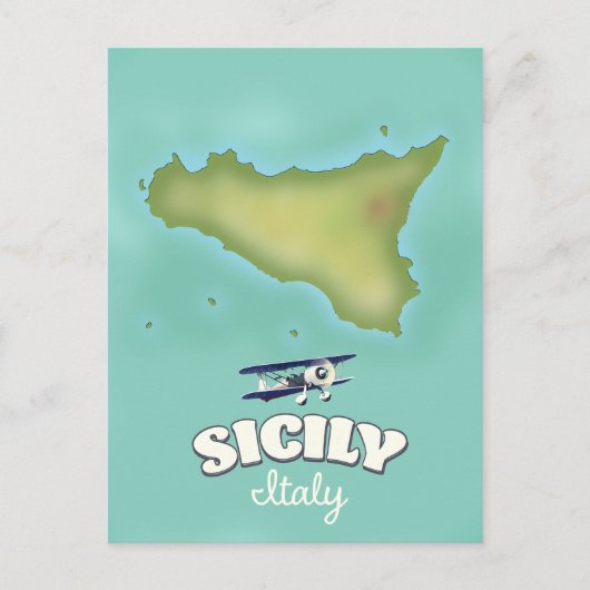 Carte de style vintage Sicile Italie (Devant)
