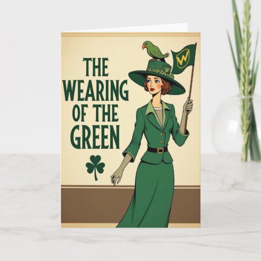 Carte de style vintage vert (Devant)
