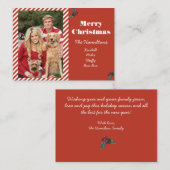 Carte de sucre de canne de Noël (Devant / Derrière)