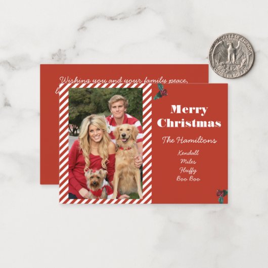 Carte de sucre de canne de Noël (Devant/Arrière en situation)