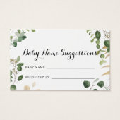 Carte de suggestion Tropical Gold Green Baby Name (Devant)