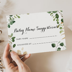 Carte de suggestion Tropical Gold Green Baby Name