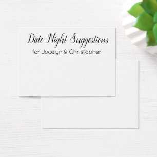Carte de suggestions de nuit simple et élégante