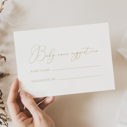 Carte de suggestions pour le nom de bébé Gold Clas