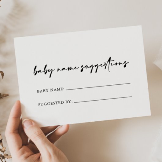 Carte de suggestions pour le nom de bébé moderne é