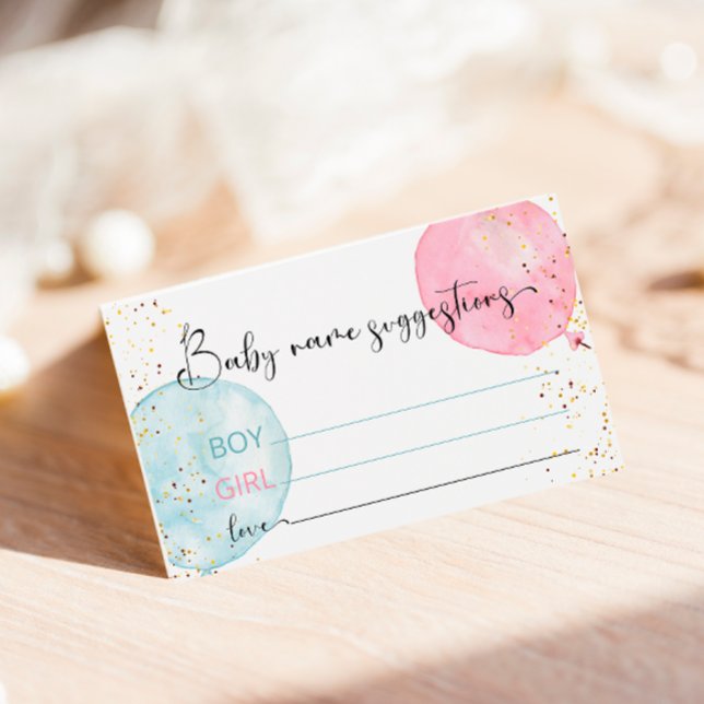 Carte de suggestions pour le nom du bébé de ballon (Créateur téléchargé)