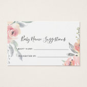 Carte de suggestions pour le nom du bébé rose élég (Devant)