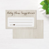 Carte de suggestions pour le nom du bébé rustique  (Bureau)