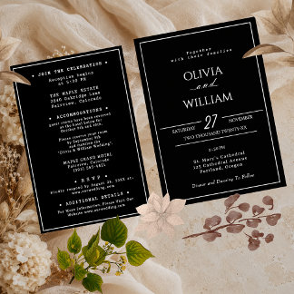Carte de Suite de Faire-Part de Mariage Minimalist